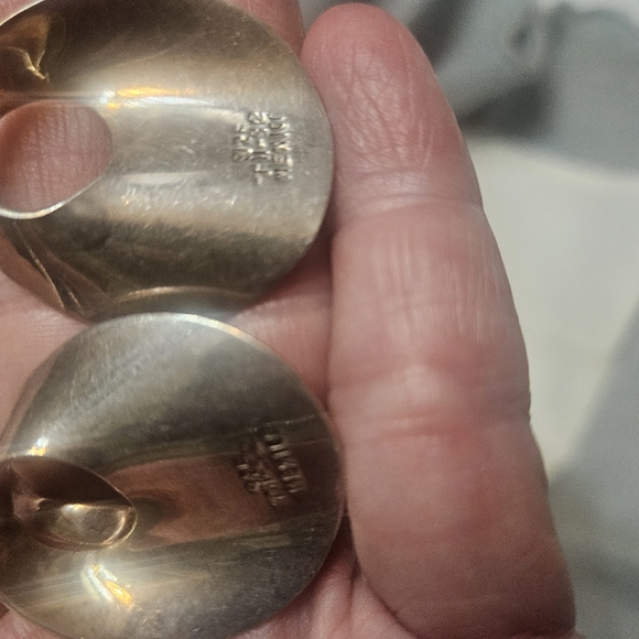 TAXCO VINTAGE STERLING EARRINGS. MODERNIST SHAPE - Picture 5 of 5